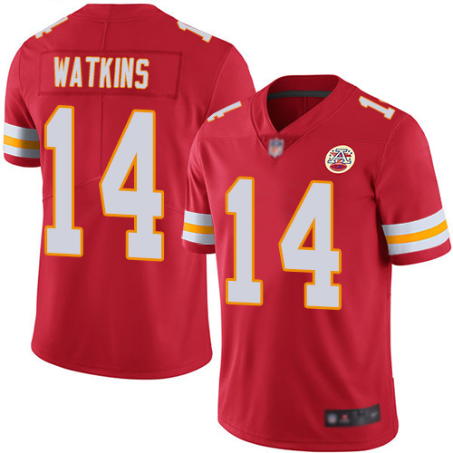 Men Kansas City Chiefs #14 Watkins Sammy Red Team Color Vapor Untouchable Limited Player Football Nike NFL Jersey